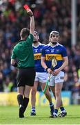 22 May 2022; Alan Flynn of Tipperary is shown the red card by referee Seán Stack during the Munster GAA Hurling Senior Championship Round 5 match between Tipperary and Cork at FBD Semple Stadium in Thurles, Tipperary. Photo by Piaras Ó Mídheach/Sportsfile