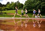 22 May 2022; Sean O'Leary of Clonliffe Harriers AC, Dublin, leads the field whilst competing in the premier men's 5000m during Round 1 of the AAI National Outdoor League at the Mary Peters Track in Belfast. Photo by Sam Barnes/Sportsfile