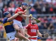 22 May 2022; Conor Lehane of Cork, supported by teammate Mark Coleman, 7, in action against Jason Forde of Tipperary during the Munster GAA Hurling Senior Championship Round 5 match between Tipperary and Cork at FBD Semple Stadium in Thurles, Tipperary. Photo by Piaras Ó Mídheach/Sportsfile