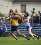 22 May 2022; Peter Duggan of Clare is tackled by Conor Gleeson of Waterford during the Munster GAA Hurling Senior Championship Round 5 match between Clare and Waterford at Cusack Park in Ennis, Clare. Photo by Ray McManus/Sportsfile