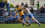 22 May 2022; Peter Duggan of Clare is tackled by Conor Gleeson of Waterford during the Munster GAA Hurling Senior Championship Round 5 match between Clare and Waterford at Cusack Park in Ennis, Clare. Photo by Ray McManus/Sportsfile
