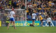 22 May 2022; David Reidy, 11, scores a goal during the Munster GAA Hurling Senior Championship Round 5 match between Clare and Waterford at Cusack Park in Ennis, Clare. Photo by Ray McManus/Sportsfile