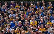 22 May 2022; Supporters stand to attention during a moment of silence to honour the late Sean Brogan, Chairman of the Scarriff GAA Club before the Munster GAA Hurling Senior Championship Round 5 match between Clare and Waterford at Cusack Park in Ennis, Clare. Photo by Ray McManus/Sportsfile
