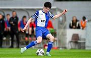 21 May 2022; Conor O'Sullivan of College Corinthians AFC during the FAI Centenary Under 17 Cup Final 2021/2022 match between Corduff FC, Dublin, and College Corinthians AFC, Cork, at Home Farm Football Club in Dublin. Photo by Brendan Moran/Sportsfile