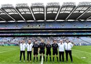 21 May 2022; Referee Michael Kennedy and his officials before the Christy Ring Cup Final match between Kildare and Mayo at Croke Park in Dublin. Photo by Piaras Ó Mídheach/Sportsfile
