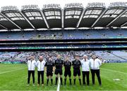 21 May 2022; Referee Michael Kennedy and his officials before the Christy Ring Cup Final match between Kildare and Mayo at Croke Park in Dublin. Photo by Piaras Ó Mídheach/Sportsfile