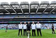 21 May 2022; Referee Michael Kennedy and his umpires before the Christy Ring Cup Final match between Kildare and Mayo at Croke Park in Dublin. Photo by Piaras Ó Mídheach/Sportsfile
