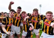 22 May 2022; Kilkenny players, from left, Pierce Blanchfield, Peter McDonald, Andy Hickey, Ian Byrne and Gearóid Dunne celebrate after their side's victory in the oneills.com GAA Hurling All-Ireland U20 Championship Final match between Kilkenny and Limerick at FBD Semple Stadium in Thurles, Tipperary. Photo by Piaras Ó Mídheach/Sportsfile