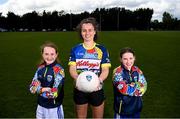 23 May 2022; Meath footballer Emma Duggan with Laura Toomey, left, and Sarah Corey, right, at the launch of the Kellogg’s GAA Cúl Camps on-pack competition. Follow in the footsteps of Skryne GFC and your GAA club could win up to €25,000 in the Kellogg’s GAA Cúl Camps on-pack competition. To nominate your GAA club today, all that is required is to purchase a promotional box of Kellogg’s Corn Flakes, Rice Krispies or Bran Flakes. Using a unique on pack code, log on to kelloggsculcamps.gaa.ie/competition and nominate your club of choice. Photo by Stephen McCarthy/Sportsfile