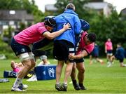 23 May 2022; Jack Dunne and Thomas Clarkson during Leinster Rugby squad trainingat UCD in Dublin. Photo by Harry Murphy/Sportsfile