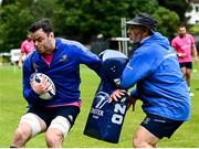 23 May 2022; James Ryan and forwards and scrum coach Robin McBryde during Leinster Rugby squad trainingat UCD in Dublin. Photo by Harry Murphy/Sportsfile