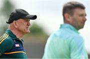 22 May 2022; Offaly manager John Maughan, left, and selector Tomás O Sé during the Tailteann Cup Preliminary Round match between Wexford and Offaly at Bellefield in Enniscorthy, Wexford. Photo by Brendan Moran/Sportsfile