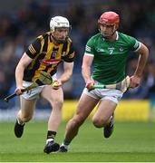 22 May 2022; Timmy Clifford of Kilkenny in action against Colin Coughlan of Limerick during the oneills.com GAA Hurling All-Ireland U20 Championship Final match between Kilkenny and Limerick at FBD Semple Stadium in Thurles, Tipperary. Photo by Piaras Ó Mídheach/Sportsfile