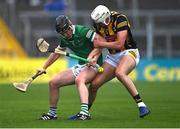 22 May 2022; Cian Scully of Limerick in action against Joe Fitzpatrick of Kilkenny during the oneills.com GAA Hurling All-Ireland U20 Championship Final match between Kilkenny and Limerick at FBD Semple Stadium in Thurles, Tipperary. Photo by Piaras Ó Mídheach/Sportsfile