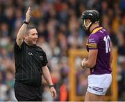 21 May 2022; Referee Fergal Horgan and Jack O'Connor of Wexfordduring the Leinster GAA Hurling Senior Championship Round 5 match between Kilkenny and Wexford at UPMC Nowlan Park in Kilkenny. Photo by Stephen McCarthy/Sportsfile