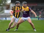 21 May 2022; Conor Delaney of Kilkenny in action against Conor McDonald of Wexford during the Leinster GAA Hurling Senior Championship Round 5 match between Kilkenny and Wexford at UPMC Nowlan Park in Kilkenny. Photo by Stephen McCarthy/Sportsfile