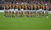 21 May 2022; Kilkenny players stand for the playing of the National Anthem before the Leinster GAA Hurling Senior Championship Round 5 match between Kilkenny and Wexford at UPMC Nowlan Park in Kilkenny. Photo by Stephen McCarthy/Sportsfile