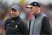 21 May 2022; Kilkenny manager Brian Cody and coach Conor Phelan, left, before the Leinster GAA Hurling Senior Championship Round 5 match between Kilkenny and Wexford at UPMC Nowlan Park in Kilkenny. Photo by Stephen McCarthy/Sportsfile