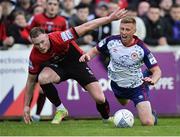 23 May 2022; Eoin Doyle of St Patrick's Athletic is fouled for a penalty by Ciarán Kelly of Bohemians during the SSE Airtricity League Premier Division match between St Patrick's Athletic and Bohemians at Richmond Park in Dublin. Photo by Piaras Ó Mídheach/Sportsfile