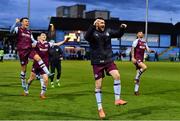 23 May 2022; Drogheda United players, including goalscorer Ryan Brennan, second from right, celebrate after the SSE Airtricity League Premier Division match between Drogheda United and Shamrock Rovers at Head in the Game Park in Drogheda, Louth. Photo by Ben McShane/Sportsfile