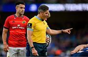 21 May 2022; Referee Frank Murphy during the United Rugby Championship match between Leinster and Munster at Aviva Stadium in Dublin. Photo by Brendan Moran/Sportsfile