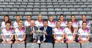24 May 2022; In attendance at the launch of the 2022 TG4 All-Ireland Ladies Football Championships, at Croke Park are, senior players, back row, from left, Jayne Drury of Monaghan, Fiona Coyle of Westmeath, Niamh McLaughlin of Donegal, Maire O'Callaghan of Cork, Laura Fitzpatrick of Cavan, Anna Galvin of Kerry, Maria Curley of Tipperary, Karen McGrath of Waterford, front row, from left, Kathryn O'Sullivan of Mayo, Carla Rowe of Dublin, TG4 Director General Alan Esslemont, LGFA President Mícheál Naughton, Orlagh Lally of Meath, Olivia Divilly of Galway and Aimee Mackin of Armagh. TG4 has today announced a five-year extension of their sponsorship of the All-Ireland Ladies Football inter-county championships, with the new deal set to last until the conclusion of the 2027 season. The 2022 TG4 All-Ireland Ladies Football Championships get underway next Sunday, May 29, with the first round of Intermediate Fixtures, and will conclude on Sunday, July 31, when the winners of the Junior, Intermediate & Senior Championships will be revealed. 13 Championship games will be broadcast exclusively live by TG4 throughout the season, with the remaining 47 games available to view on the LGFA and TG4’s dedicated online platform: https://page.inplayer.com/lgfaseason2022/tg4.html In addition, the TG4 Leinster Senior Final between Dublin and Meath will also be televised live by TG4 from Croke Park next Saturday, May 28. #ProperFan . Photo by Eóin Noonan/Sportsfile