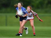 22 May 2022; Jody Whelan of Waterford and Erin McGinn of Tyrone during the 2022 All-Ireland U14 Silver Final between Tyrone and Waterford at the GAA National Games Development Centre in Abbotstown, Dublin. Photo by Ben McShane/Sportsfile