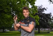 26 May 2022; PwC GAA/GPA Player of the Month for April in football, Paul Conroy of Galway, with his award at Eyre Square in Galway. Photo by Piaras Ó Mídheach/Sportsfile