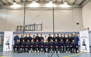 26 May 2022; The Class of 2022, with Republic of Ireland coach Keith Andrews and Republic of Ireland U21 player Ross Tierney, centre, during an FAI Fingal County Council TY Graduation at Corduff Sports Centre in Corduff, Dublin. Photo by Ben McShane/Sportsfile