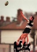 19 December 1998: Anthony Briscoe of Old Belevedere takes the ball in the lineout during the AIB All Ireland League Division 2 match between Old Belvedere and Malone at Anglesea Road in Dublin. Photo by Ray McManus/Sportsfile