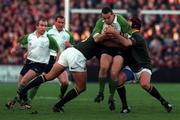 28 November 1998; Conor O'Shea of Ireland in action against Johan Erasmus of South Africa during a International Friendly Match between Ireland and South Africa at Landsdowne Road in Dublin. Photo by Brendan Moran/Sportsfile