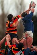 12 December 1998: Dan Burke of St Mary's College wins this lineout ahead of Gabriel Fulcher of  Lansdowne during the AIB All Ireland league division 1 match between St Mary's College v Lansdowne at Templeville Road in Dublin. Photo by Brendan Moran/Sportsfile