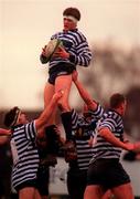19 December 1998: Hubie Kos of Blackrock College takes the ball in the lineout during the AIB All- Ireland League Division 1 match between Blackrock and Shannon at Stradbrook Road in Dublin. Photo by Matt Browne/Sportsfile