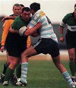 7 November 1998: Jimmy Screene of Connacht is tackled by J. Daniell of Racing Club during the European Shield match between Connacht and Racing Club at Sportsground in Galway. Photo by Matt Browne/Sportsfile
