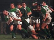 1st December 1998: John Hayes of Ireland is tackled by Chad Alcock of South Africa during the International Rugby match between Ireland A and South Africa at Ravenhill Park in Belfast. Photo by Matt Browne/Sportsfile