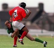 15 August 1998, Rhys Ellison of Munster is tackled by Pat Duignan of Connacht during the Guinness Interprovincial Rugby Championship match between Connacht and Munster at the Sportsground in Galway. Photo by David Maher/Sportsfile