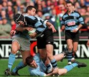 25th April 1998; Rhys Ellison of Shannon in action against Barry Everitt and Killian Keane of Garryowen during the AIB All-Ireland League Division 1 Final match between Garryowen and Shannon at Lansdowne Road in Dublin. Photo by Matt Browne/Sportsfile
