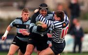 19 December 1998: Rhys Ellison of Shannon is tackled by Alan McGowan of Blackrock College during the AIB All- Ireland League Division 1 match between Blackrock and Shannon at Stradbrook Road in Dublin. Photo by Matt Browne/Sportsfile