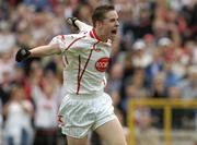 9 May 2004; Cathal McCarron, Tyrone, celebrates after scoring his sides first goal. Ulster Minor Football Championship, Tyrone v Derry, St. Tighernach's Park, Clones, Co. Monaghan. Picture credit; Pat Murphy / SPORTSFILE