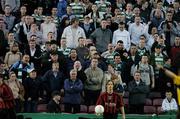 16 April 2004; Shamrock Rovers supporters watch on as Simon Webb, Bohemians, prepares to take a throw. eircom league, Premier Division, Bohemians v Shamrock Rovers, Dalymount Park, Dublin. Picture credit; David Maher / SPORTSFILE