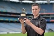 6 August 2013; The GAA / GPA All-Stars, sponsored by Opel, are delighted to announce Cian Mackey, Cavan, and Paul Ryan, Dublin, as the Players of the Month for July in football and hurling respectively. Pictured is Paul Ryan after he was presented with his GAA / GPA Player of the Month Award for July, sponsored by Opel, by Laura Condron, Senior Brand & PR Manager Opel Ireland. Croke Park, Dublin. Picture credit: Brendan Moran / SPORTSFILE