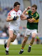 4 August 2013; Ronan Nugent, Tyrone, in action against Greg Horan, Kerry. Electric Ireland GAA Football All-Ireland Minor Championship, Quarter-Final, Kerry v Tyrone, Croke Park, Dublin. Picture credit: Ray McManus / SPORTSFILE