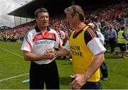 28 July 2013; Cork manager Jimmy Barry Murphy with selector Kieran Kingston following their victory. GAA Hurling All-Ireland Senior Championship, Quarter-Final, Cork v Kilkenny, Semple Stadium, Thurles, Co. Tipperary. Picture credit: Stephen McCarthy / SPORTSFILE