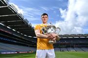 26 May 2022; Conor Stewart of Antrim during the Tailteann Cup launch at Croke Park in Dublin. Photo by Piaras Ó Mídheach/Sportsfile