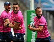 27 May 2022; Jamison Gibson-Park, right, with Jack Conan and Robbie Henshaw during the Leinster Rugby Captain's Run at the Stade Velodrome in Marseille, France. Photo by Harry Murphy/Sportsfile