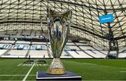 27 May 2022; The Champions Cup trophy is seen during the Leinster Rugby Captain's Run at the Stade Velodrome in Marseille, France. Photo by Harry Murphy/Sportsfile