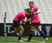 27 May 2022; Josh van der Flier and Tadhg Furlong during the Leinster Rugby Captain's Run at the Stade Velodrome in Marseille, France. Photo by Harry Murphy/Sportsfile