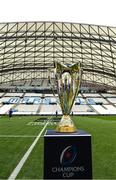 27 May 2022; The Champions Cup trophy is seen during the Leinster Rugby Captain's Run at the Stade Velodrome in Marseille, France. Photo by Harry Murphy/Sportsfile