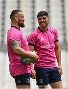 27 May 2022; Jimmy O'Brien, right, and Andrew Porter during the Leinster Rugby Captain's Run at the Stade Velodrome in Marseille, France. Photo by Harry Murphy/Sportsfile