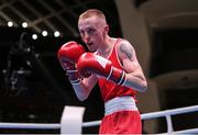 27 May 2022; Ricky Nesbit of Ireland during his 48kg bout with Ergyunal Sebahtin from Bulgaria at the EUBC Elite Men's European Boxing Championships Preliminary Rounds at Karen Demirchyan Sports and Concerts Complex in Yerevan, Armenia. Photo by Hrach Khachatryan/Sportsfile